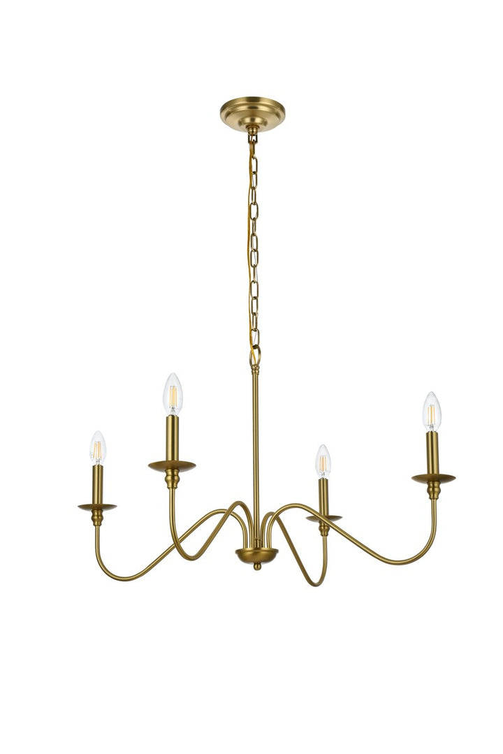 30 Inch Chandelier In Satin Gold