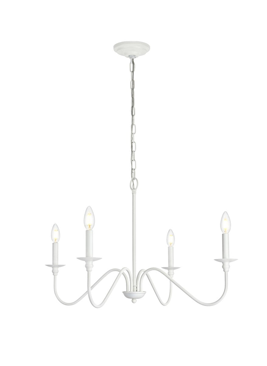 30 Inch Chandelier In White by Living District