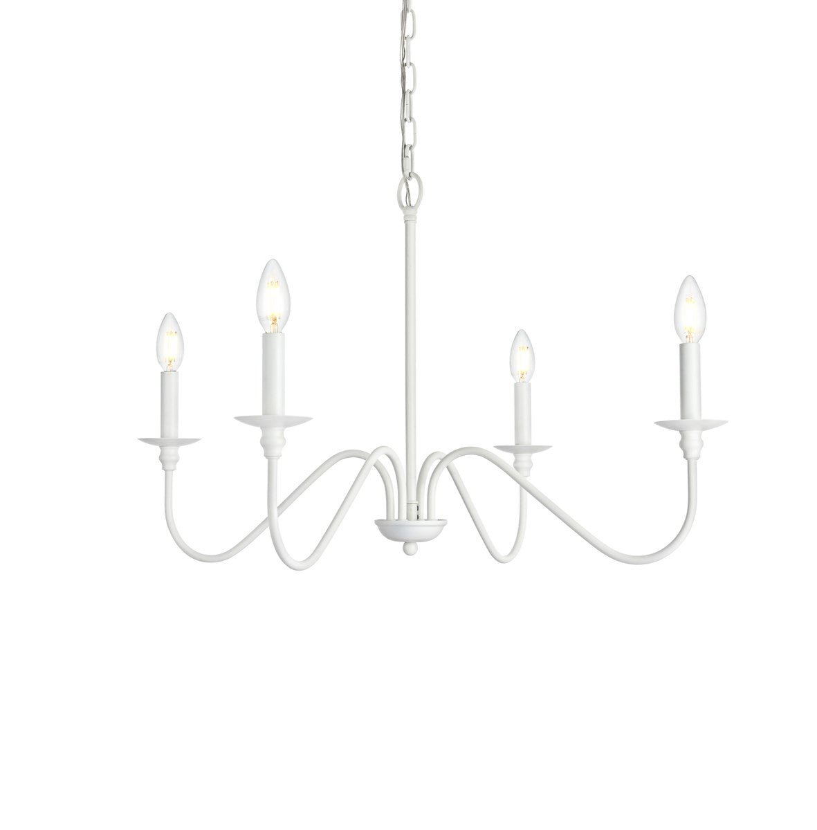 30 Inch Chandelier In White