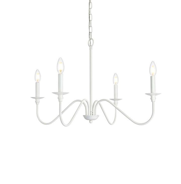 30 Inch Chandelier In White