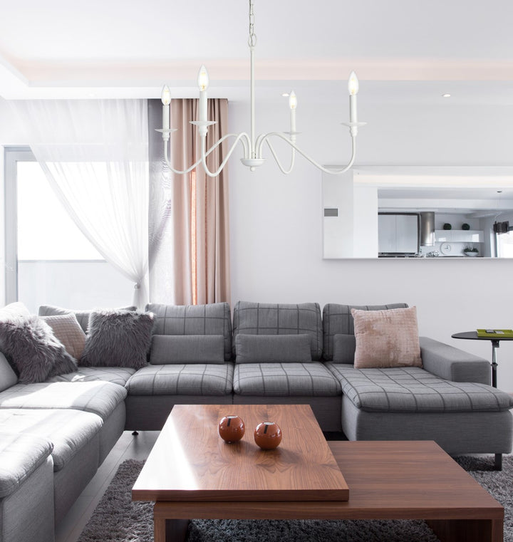 30 Inch Chandelier In White