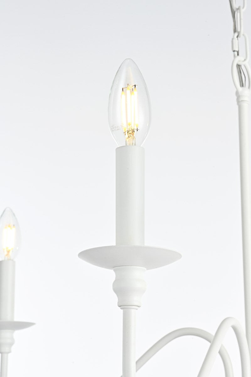 30 Inch Chandelier In White