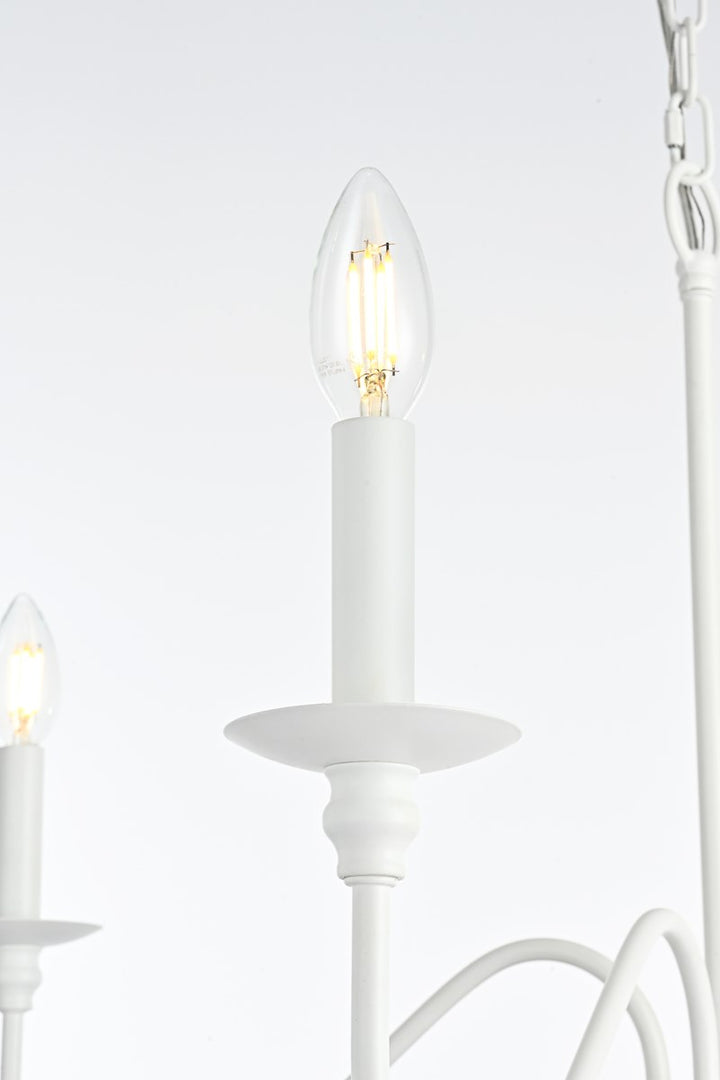 30 Inch Chandelier In White