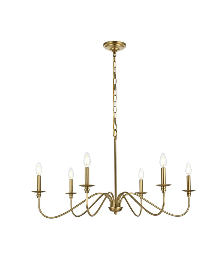 36 Inch Chandelier In Satin Gold by Living District