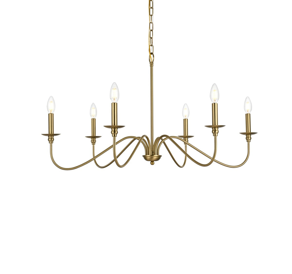 36 Inch Chandelier In Satin Gold