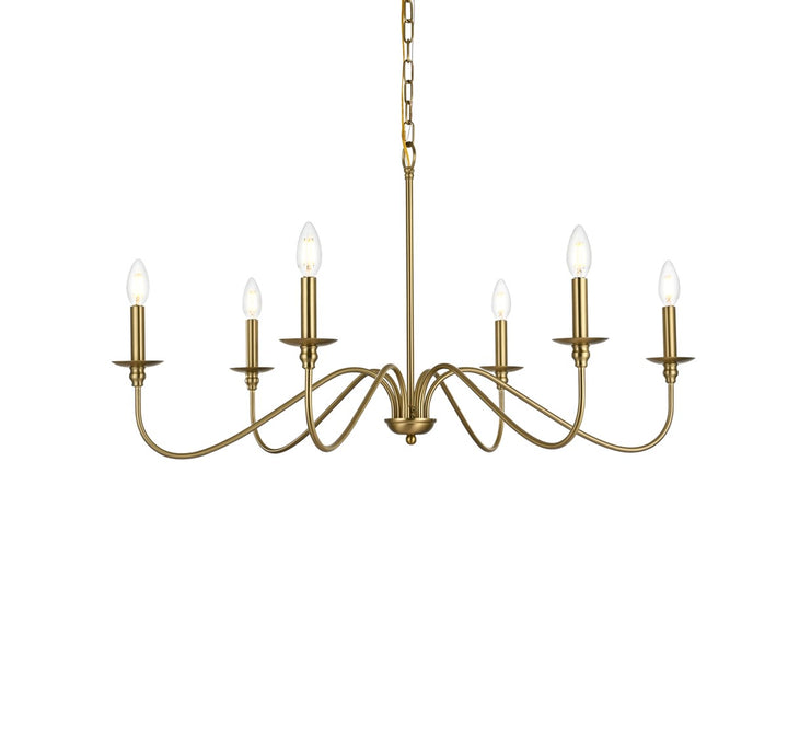 36 Inch Chandelier In Satin Gold