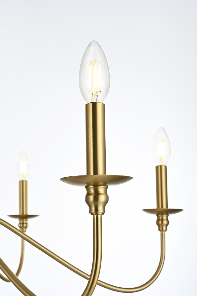 36 Inch Chandelier In Satin Gold