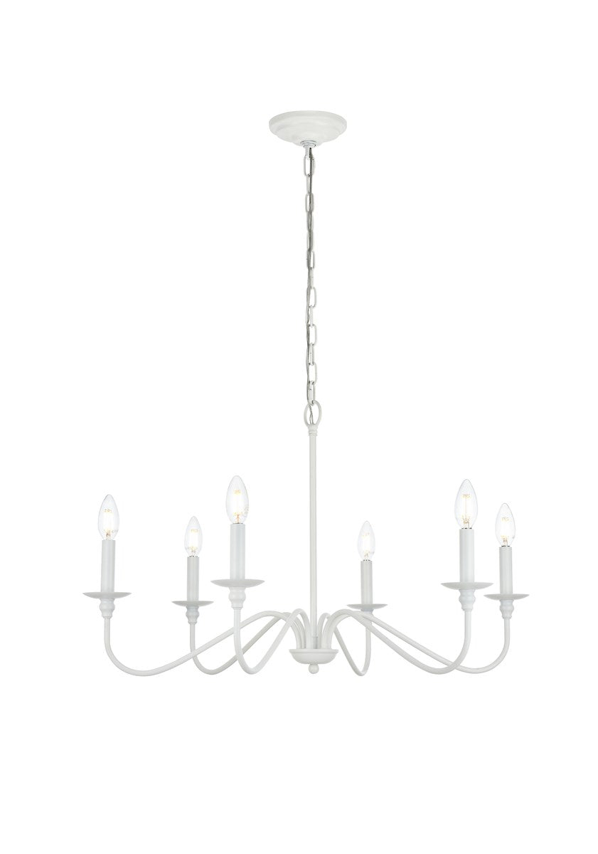 36 Inch Chandelier In White by Living District