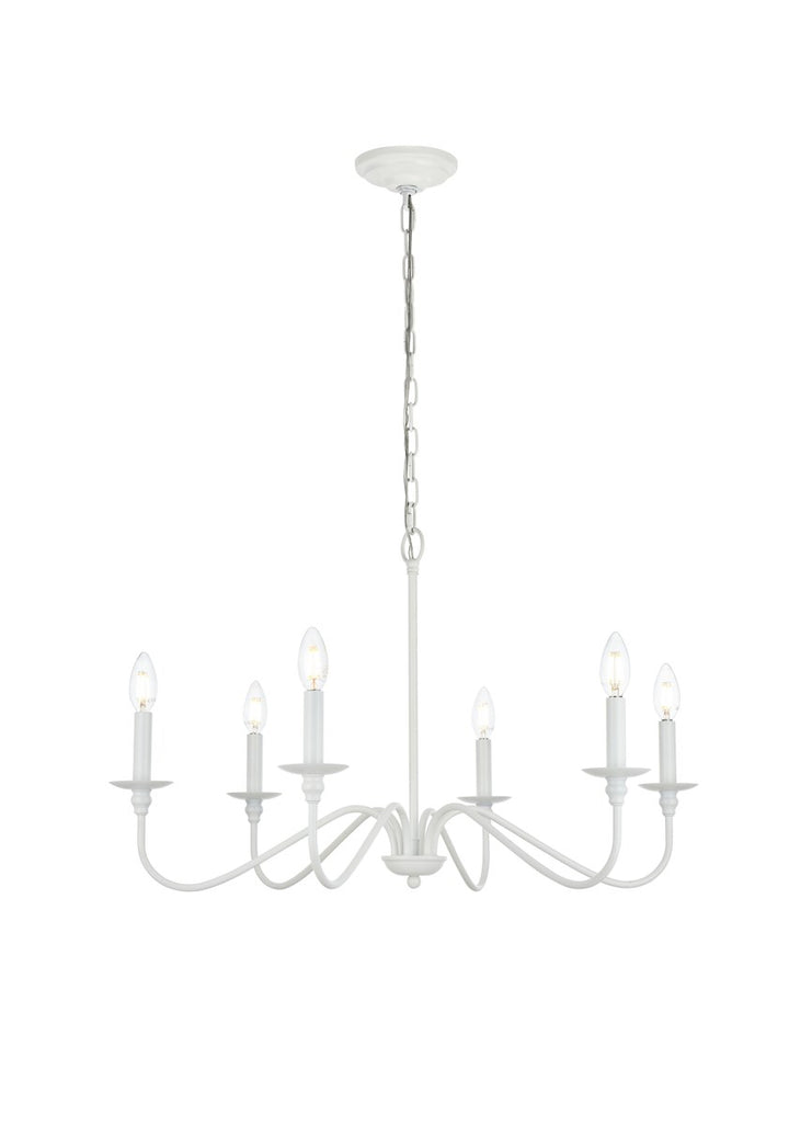 36 Inch Chandelier In White by Living District