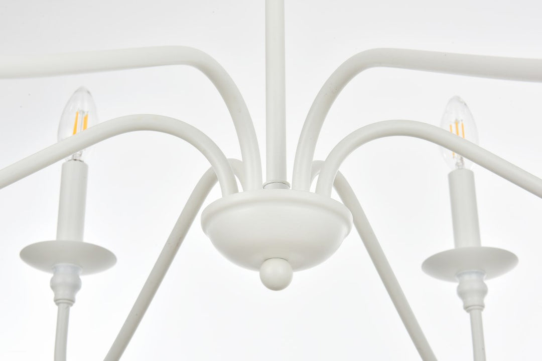 36 Inch Chandelier In White