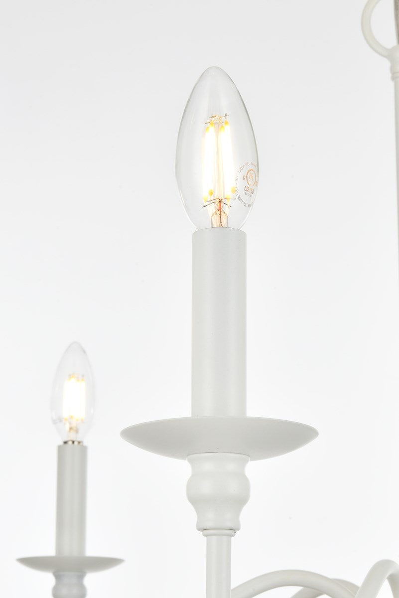 36 Inch Chandelier In White