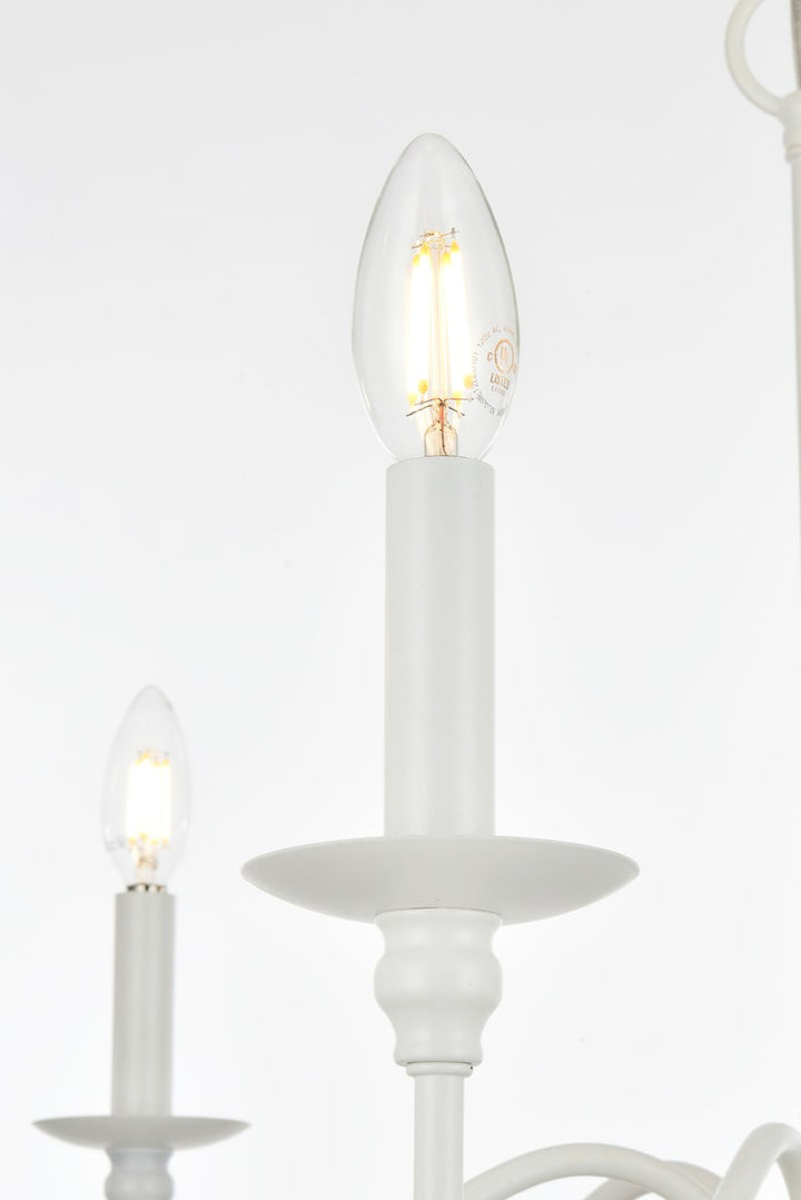 36 Inch Chandelier In White