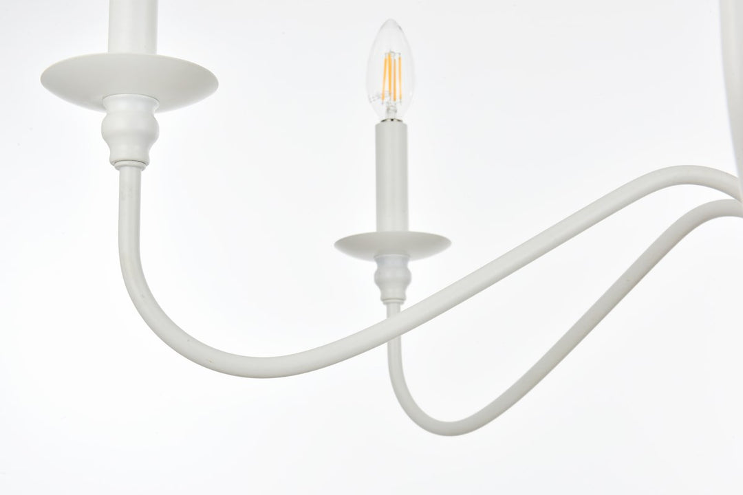 36 Inch Chandelier In White