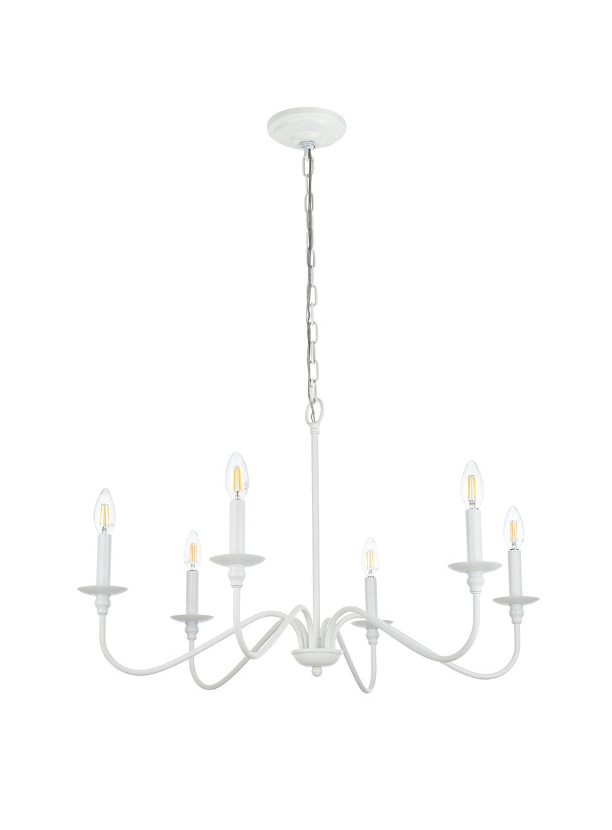 36 Inch Chandelier In White