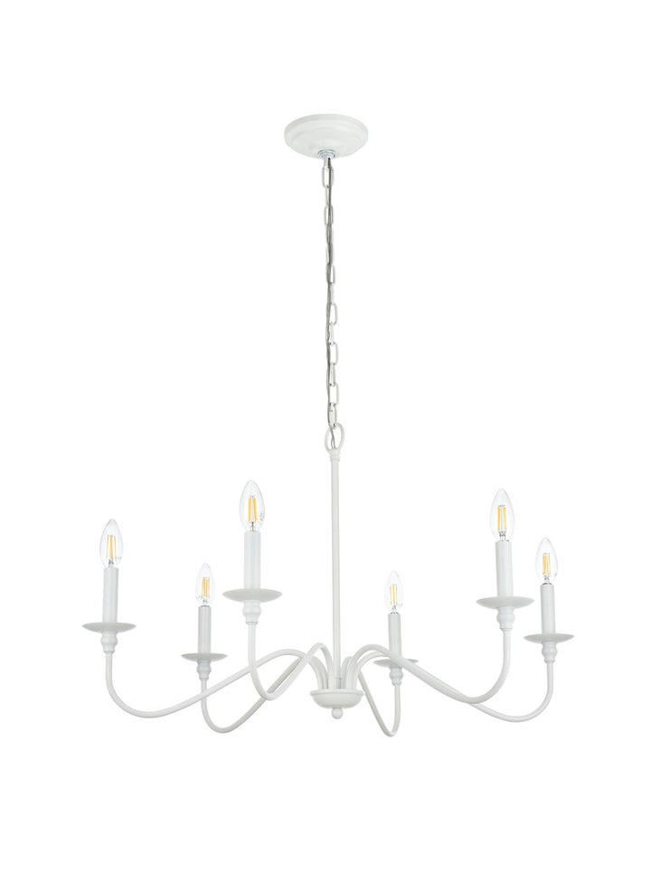36 Inch Chandelier In White