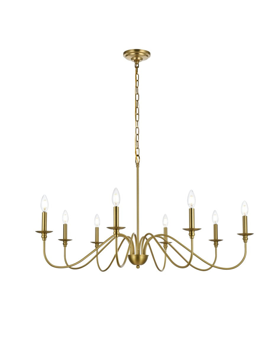 42 Inch Chandelier In Satin Gold by Living District