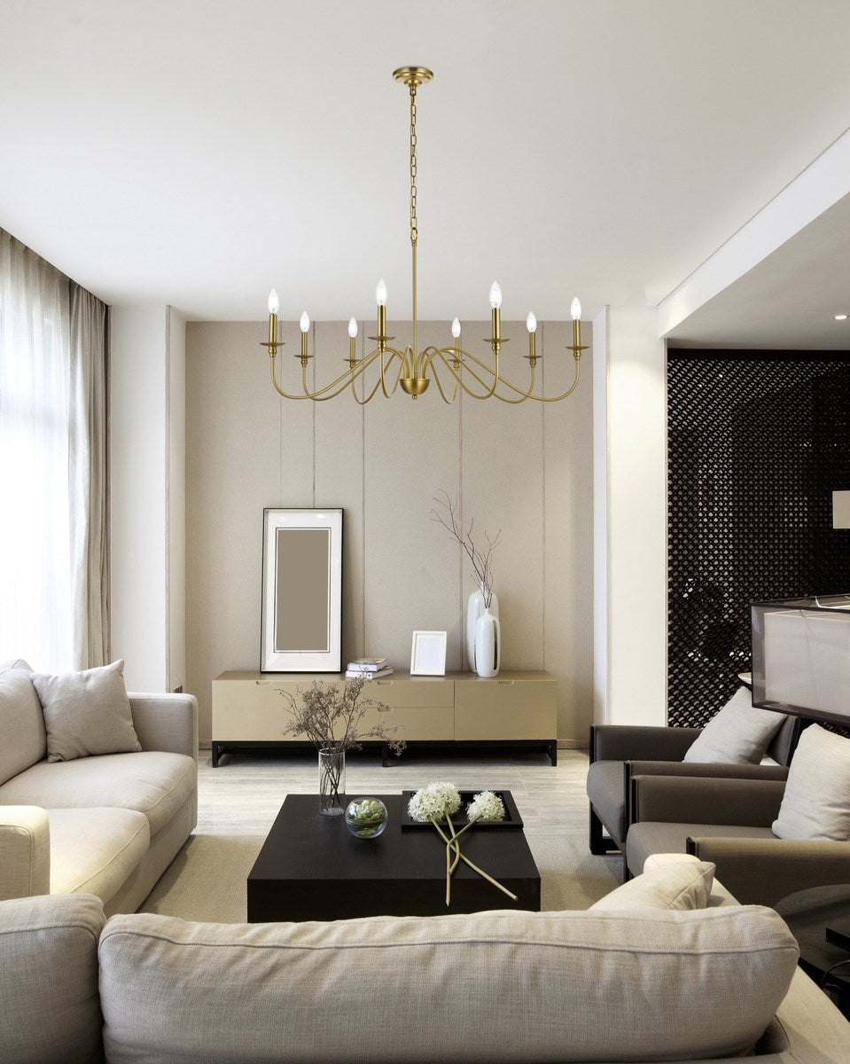 42 Inch Chandelier In Satin Gold