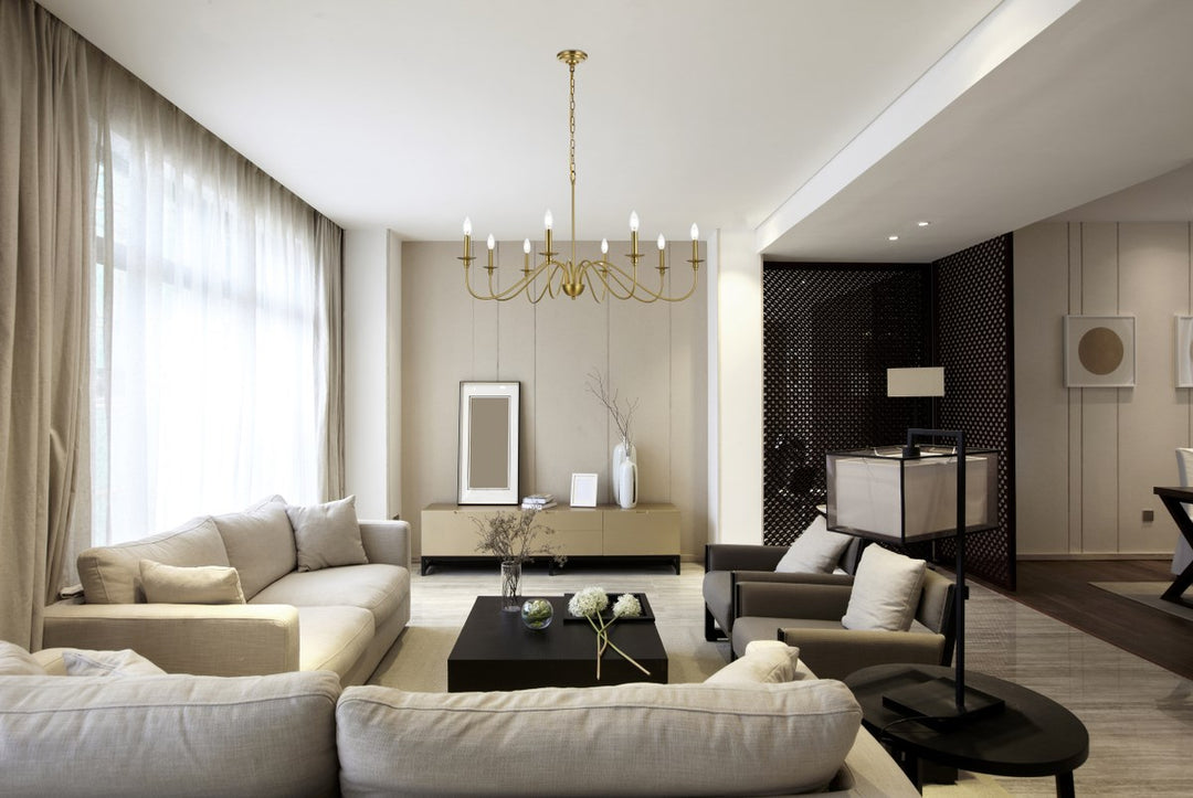 42 Inch Chandelier In Satin Gold