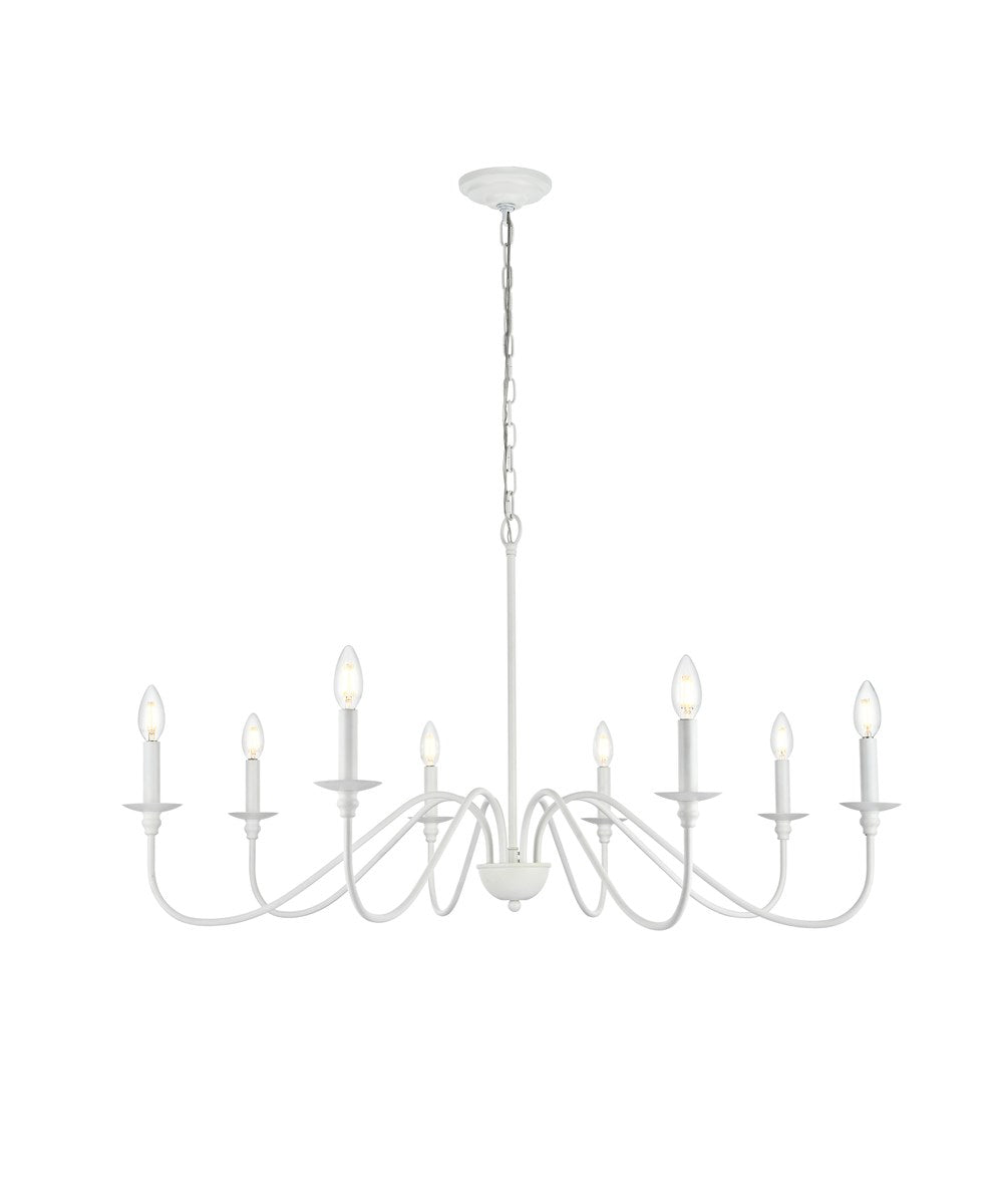 42 Inch Chandelier In White by Living District