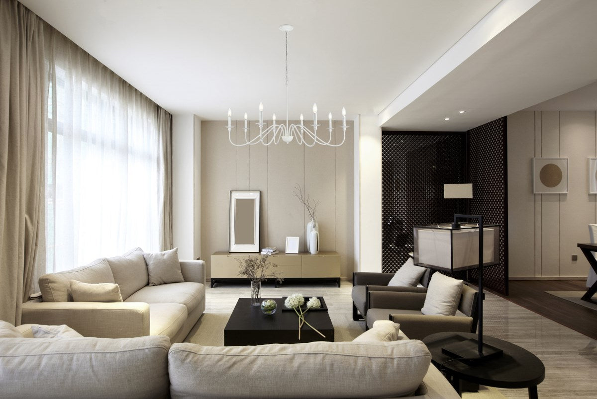 42 Inch Chandelier In White