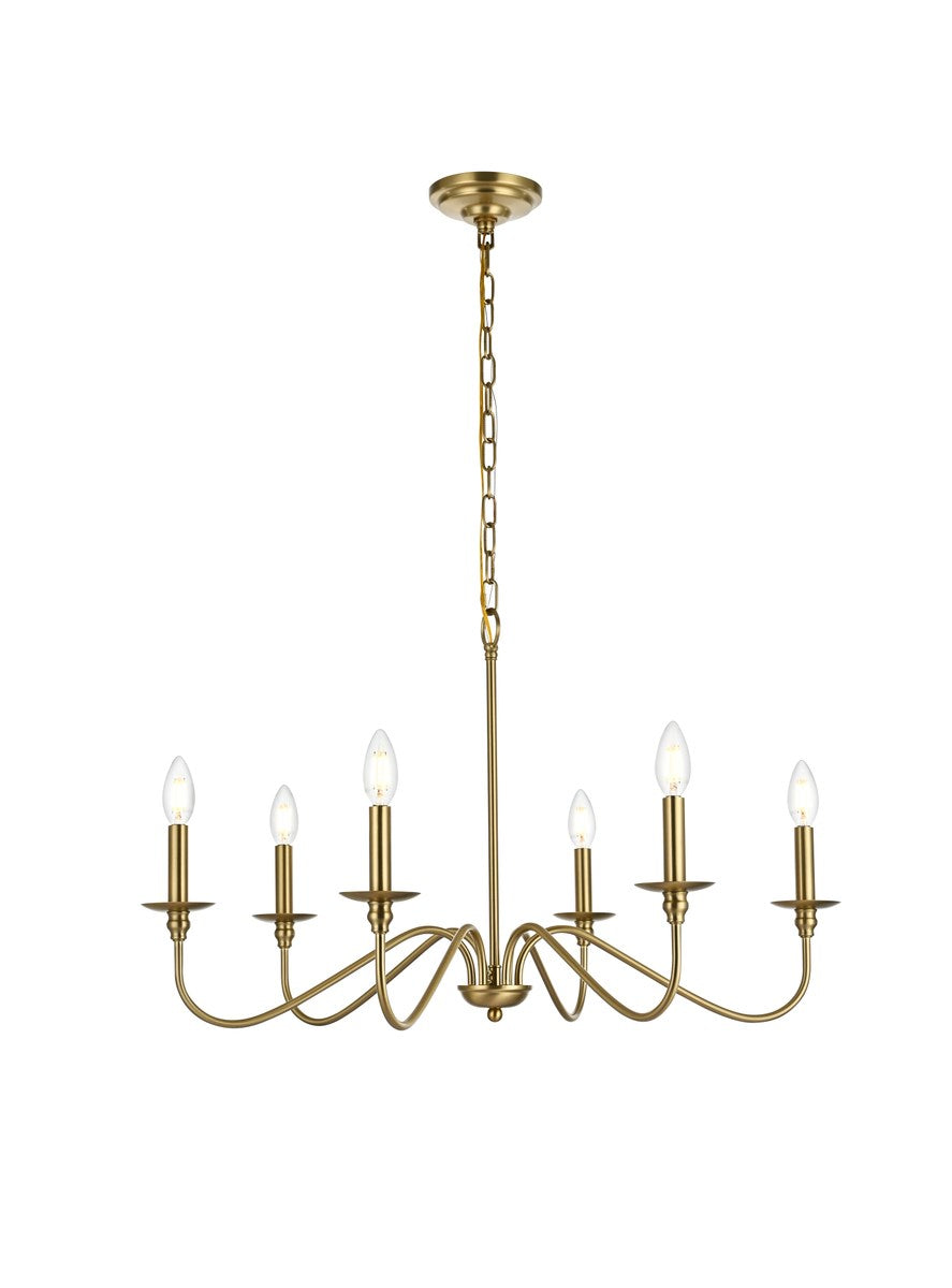 30 Inch Chandelier In Satin Gold by Living District