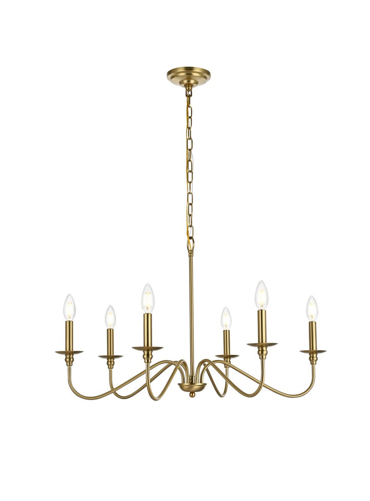 30 Inch Chandelier In Satin Gold by Living District