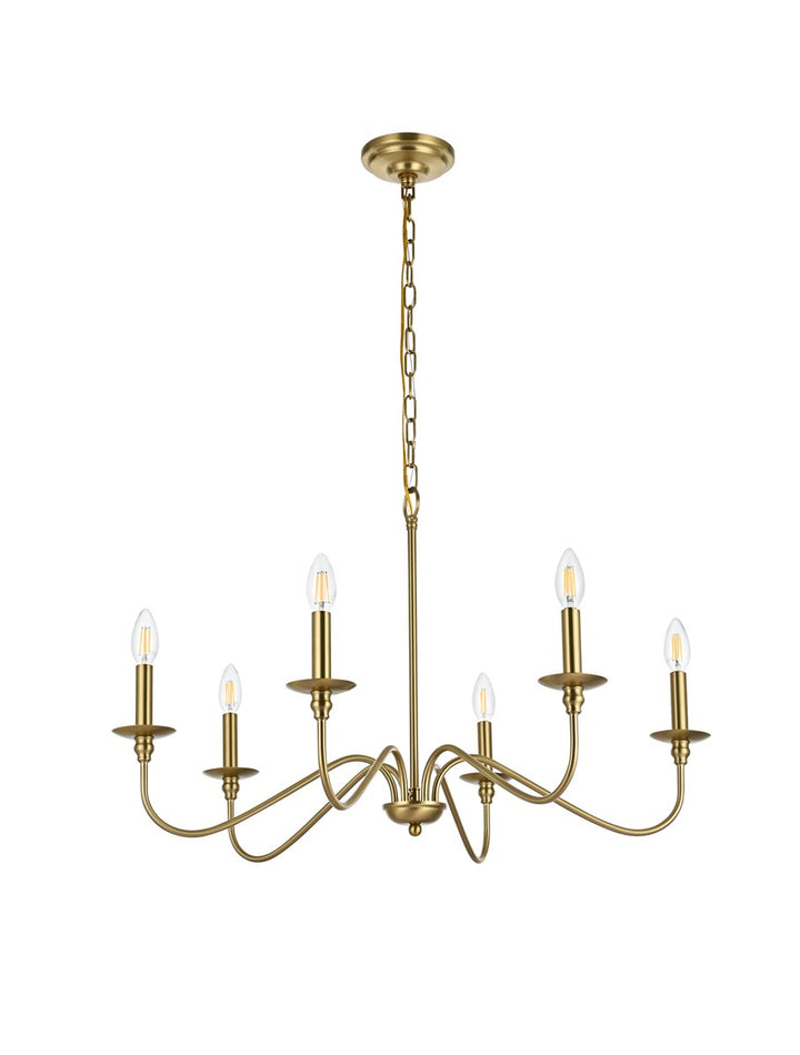 30 Inch Chandelier In Satin Gold
