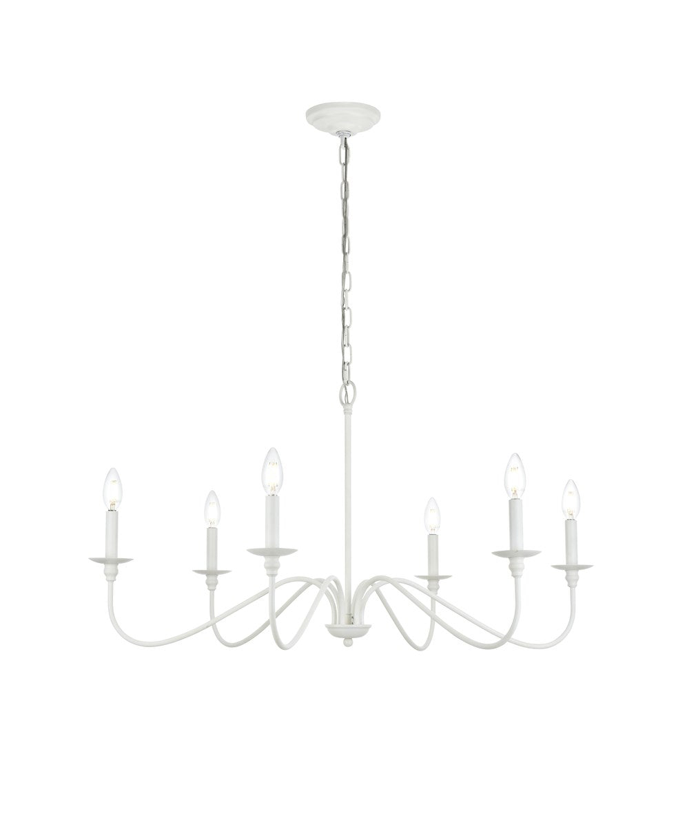 30 Inch Chandelier In White by Living District