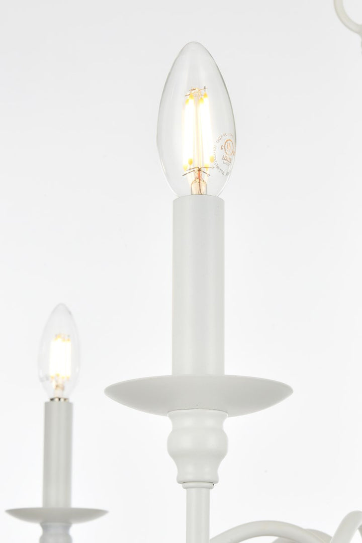 30 Inch Chandelier In White