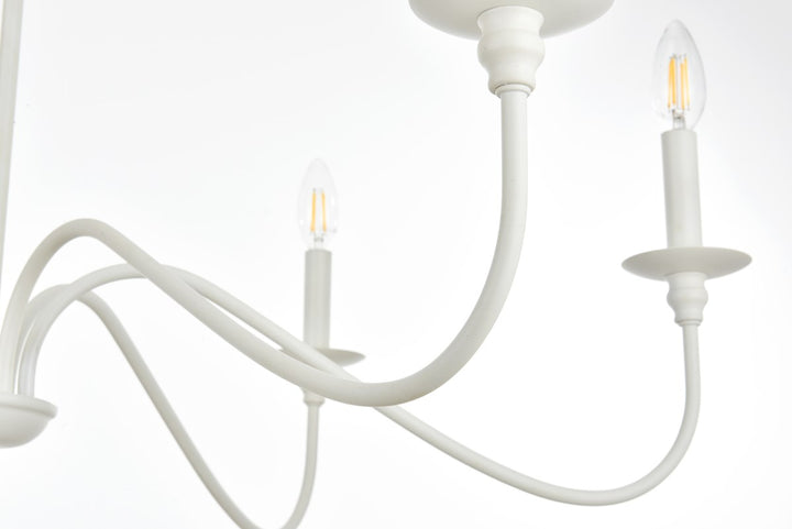 30 Inch Chandelier In White