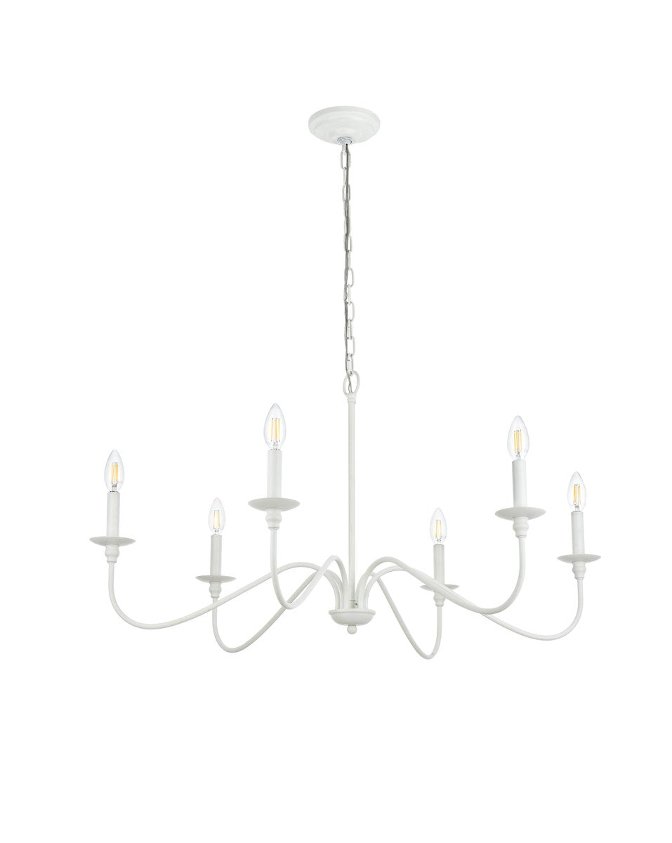 30 Inch Chandelier In White