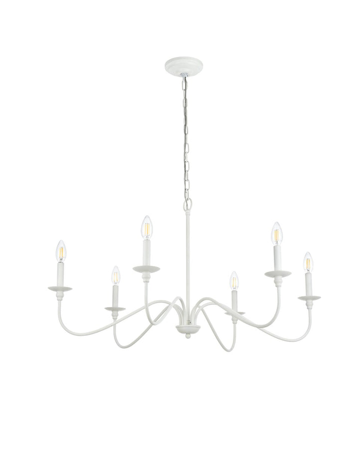 30 Inch Chandelier In White