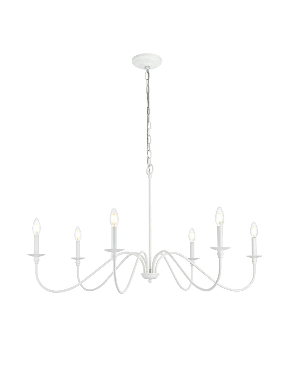 42 Inch Chandelier In White by Living District