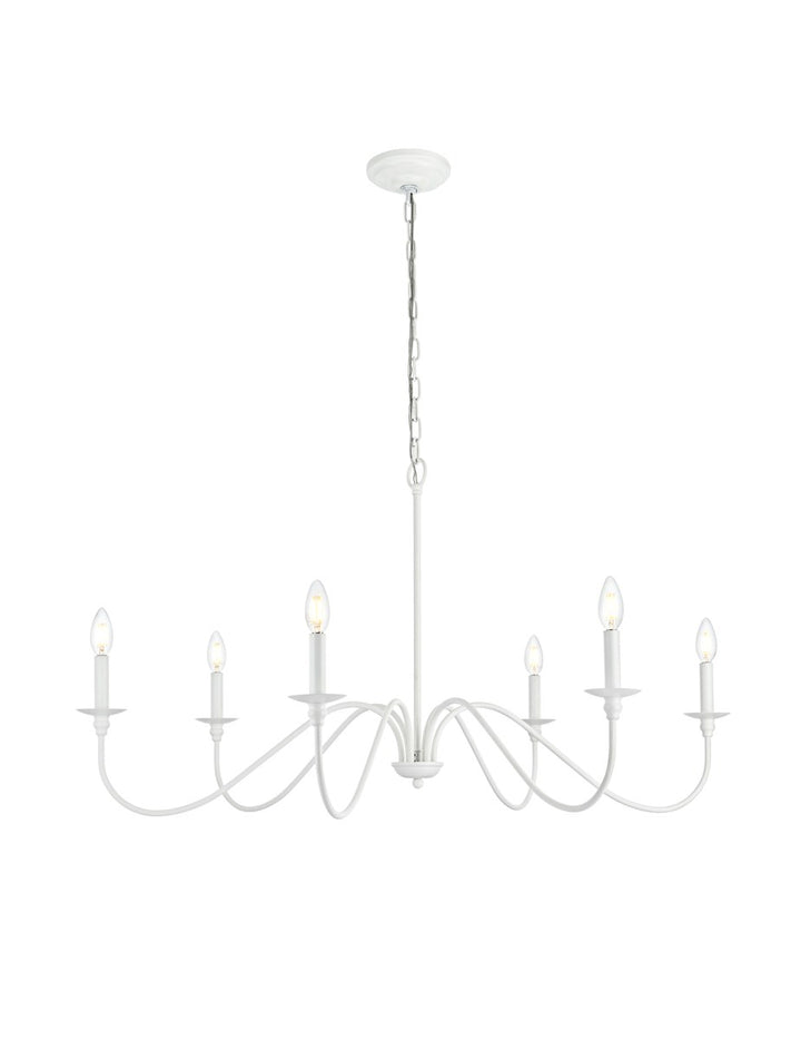 42 Inch Chandelier In White by Living District