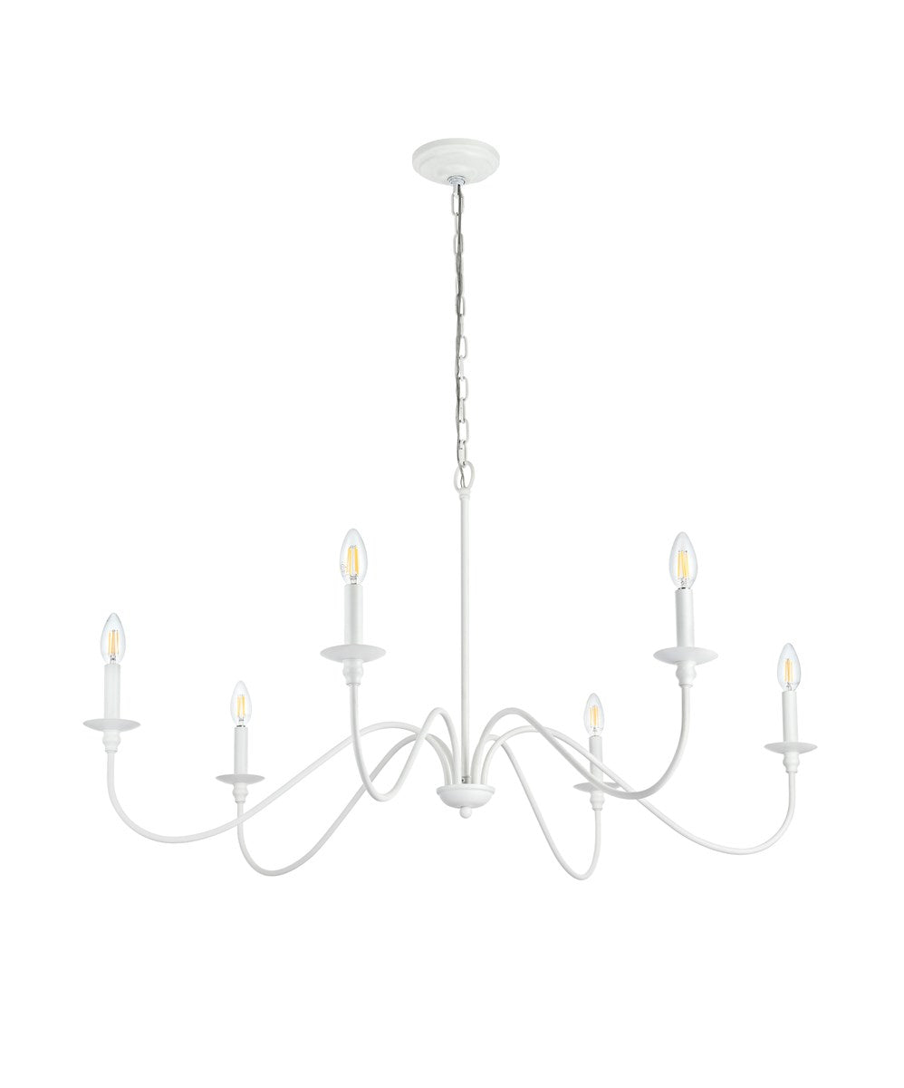 42 Inch Chandelier In White