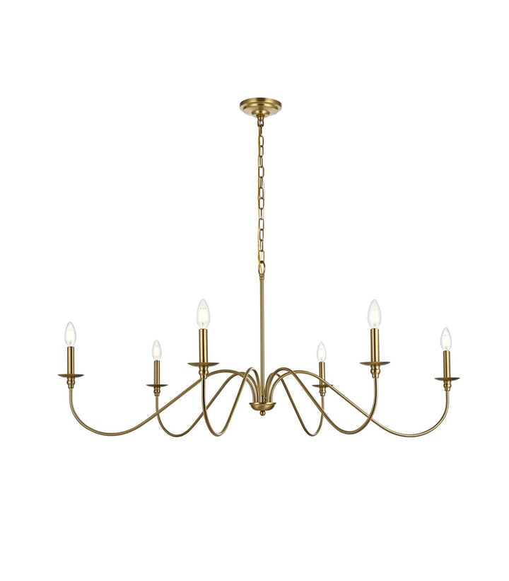 48 Inch Chandelier In Satin Gold by Living District