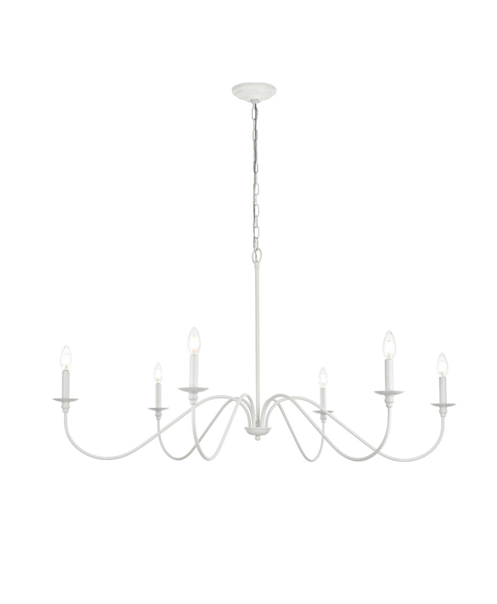 48 Inch Chandelier In White by Living District