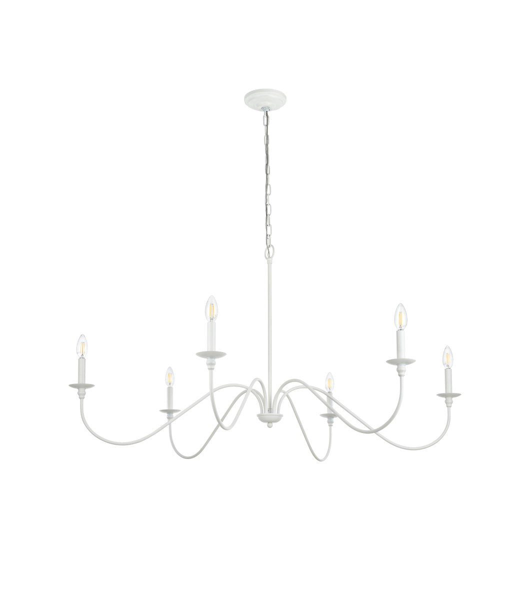 48 Inch Chandelier In White