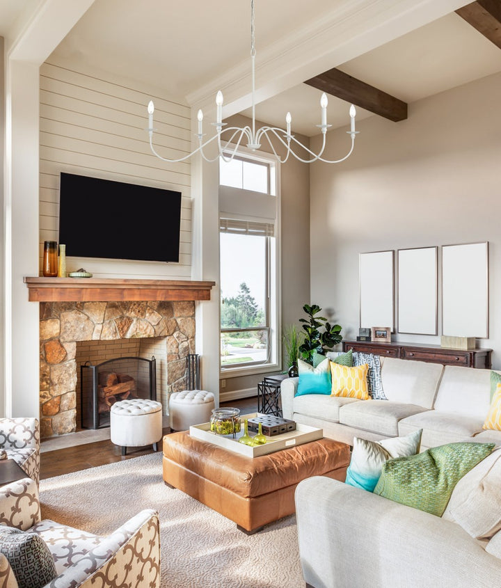 48 Inch Chandelier In White