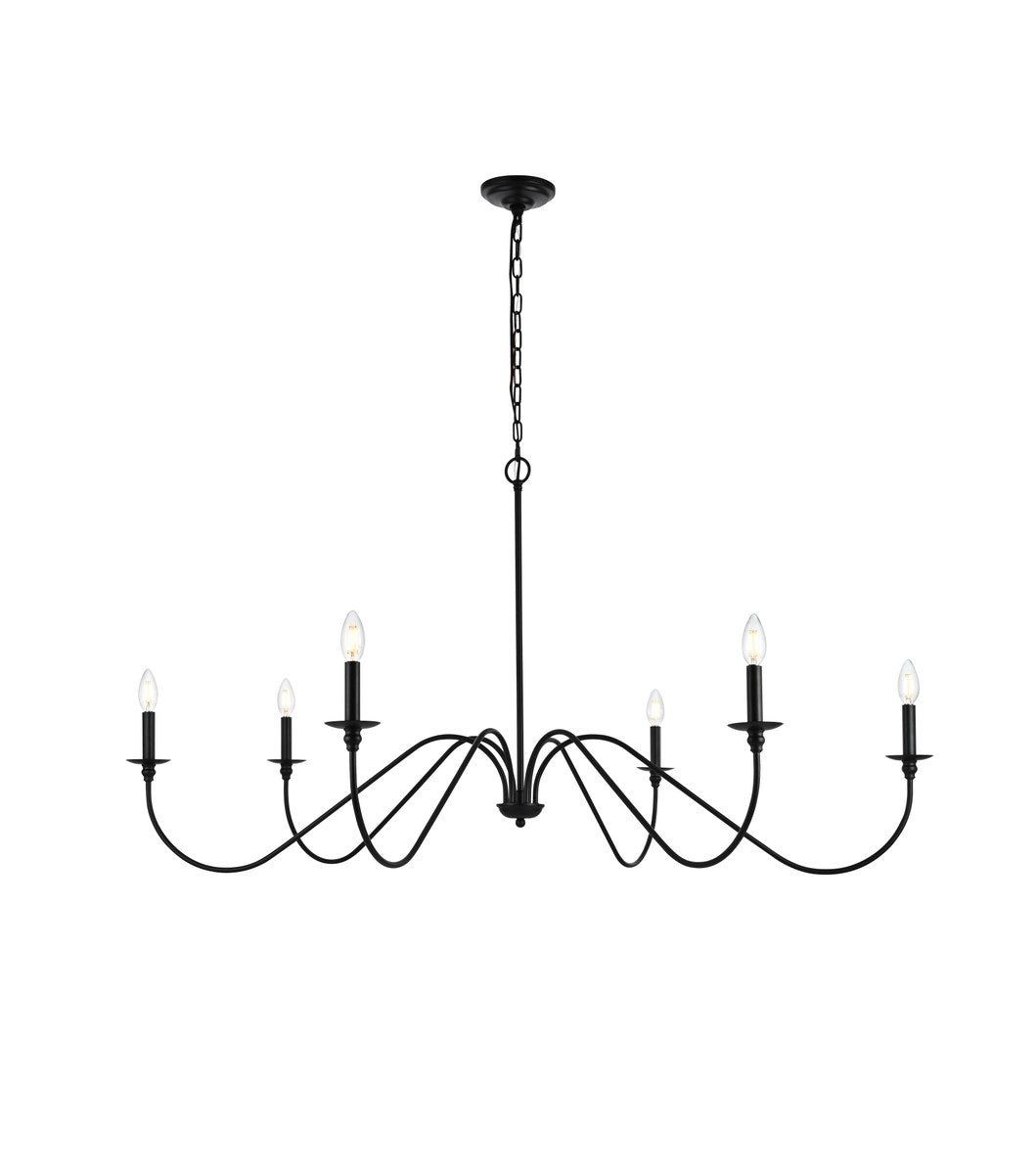 54 Inch Chandelier In Matte Black by Living District