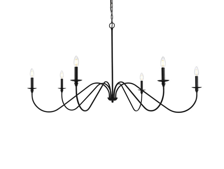 54 Inch Chandelier In Matte Black