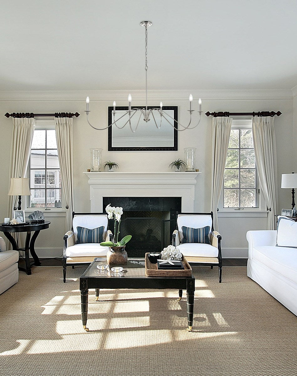 54 Inch Chandelier In Polished Nickel