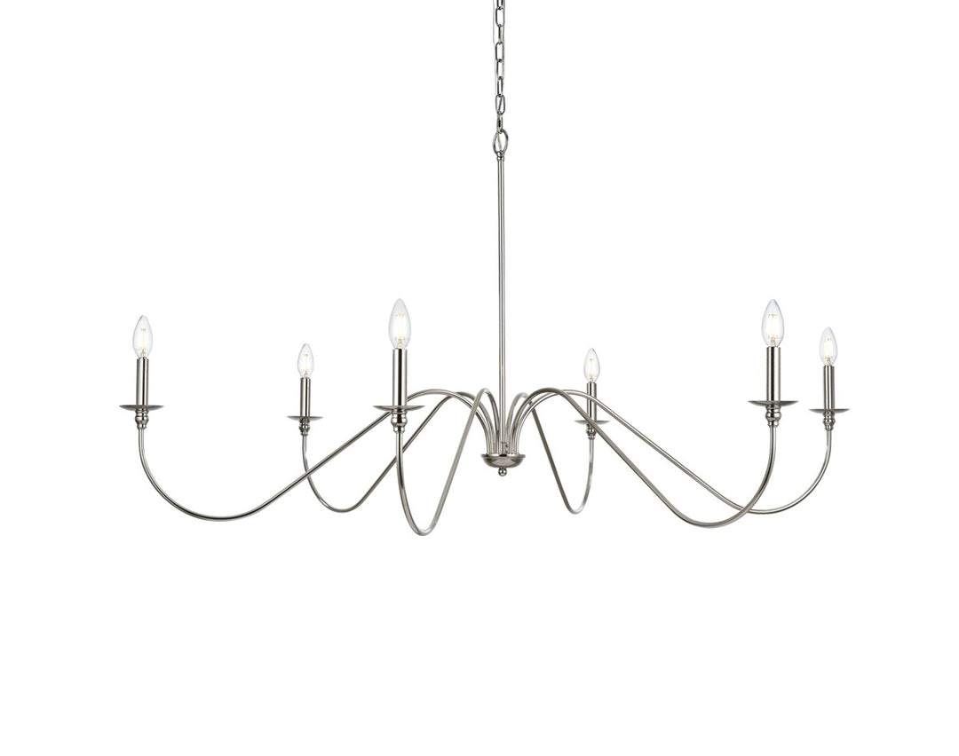 54 Inch Chandelier In Polished Nickel