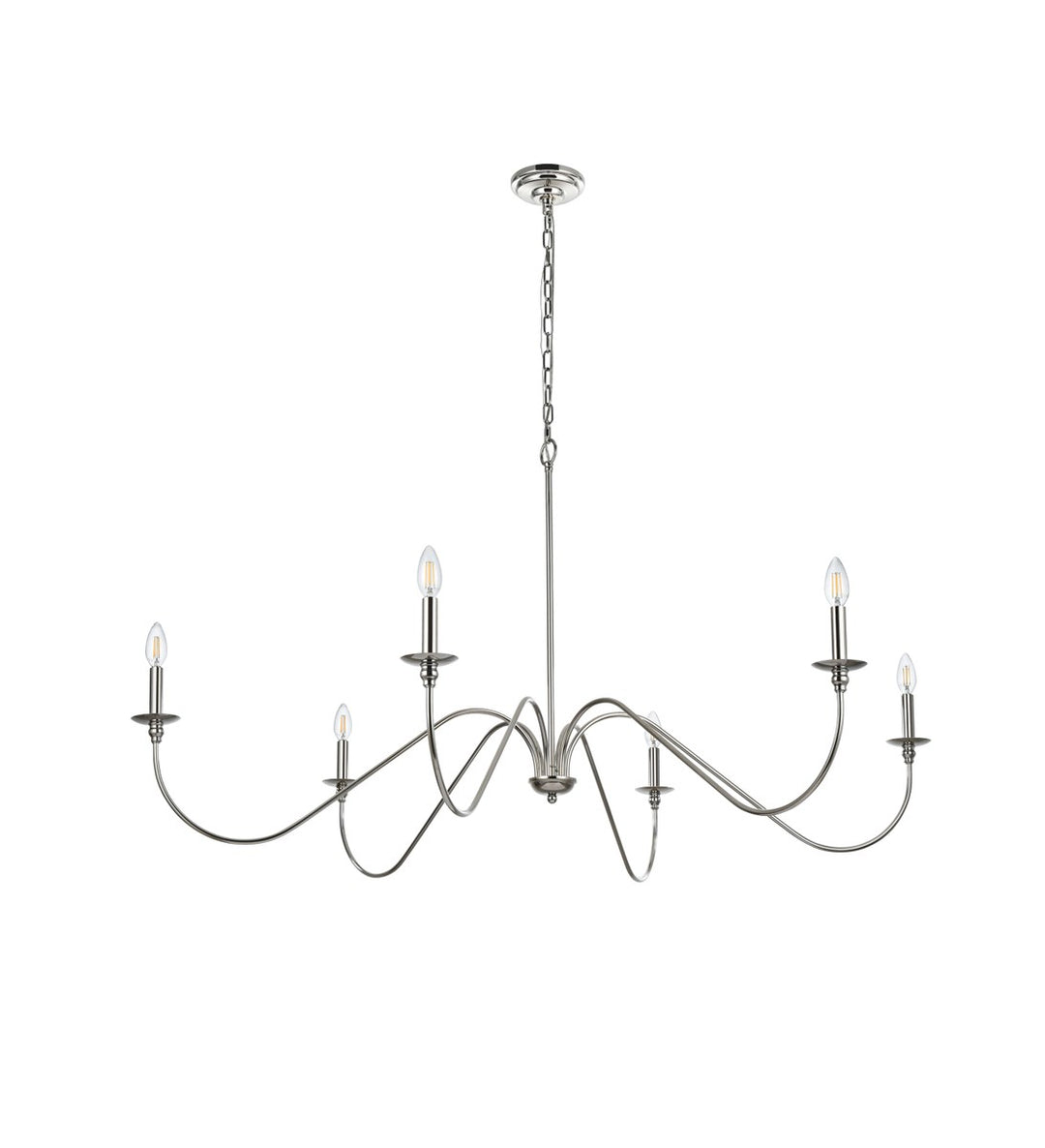 54 Inch Chandelier In Polished Nickel
