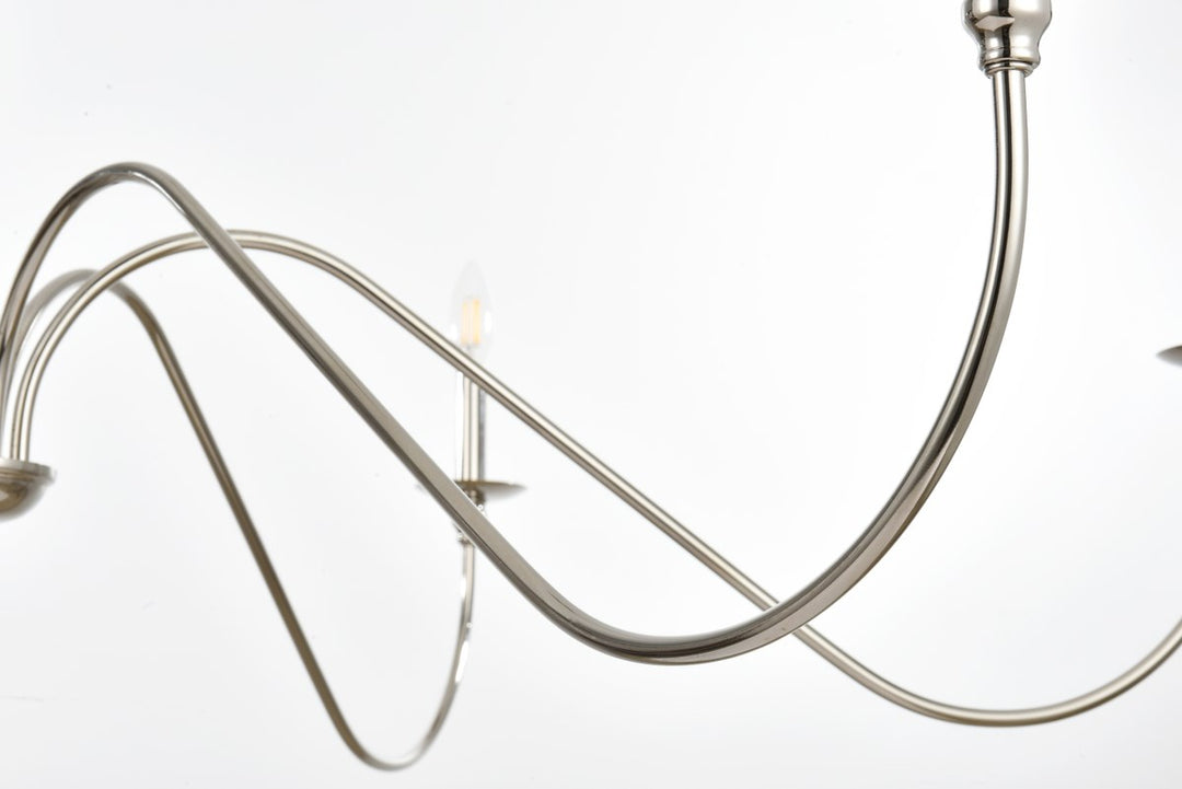 54 Inch Chandelier In Polished Nickel