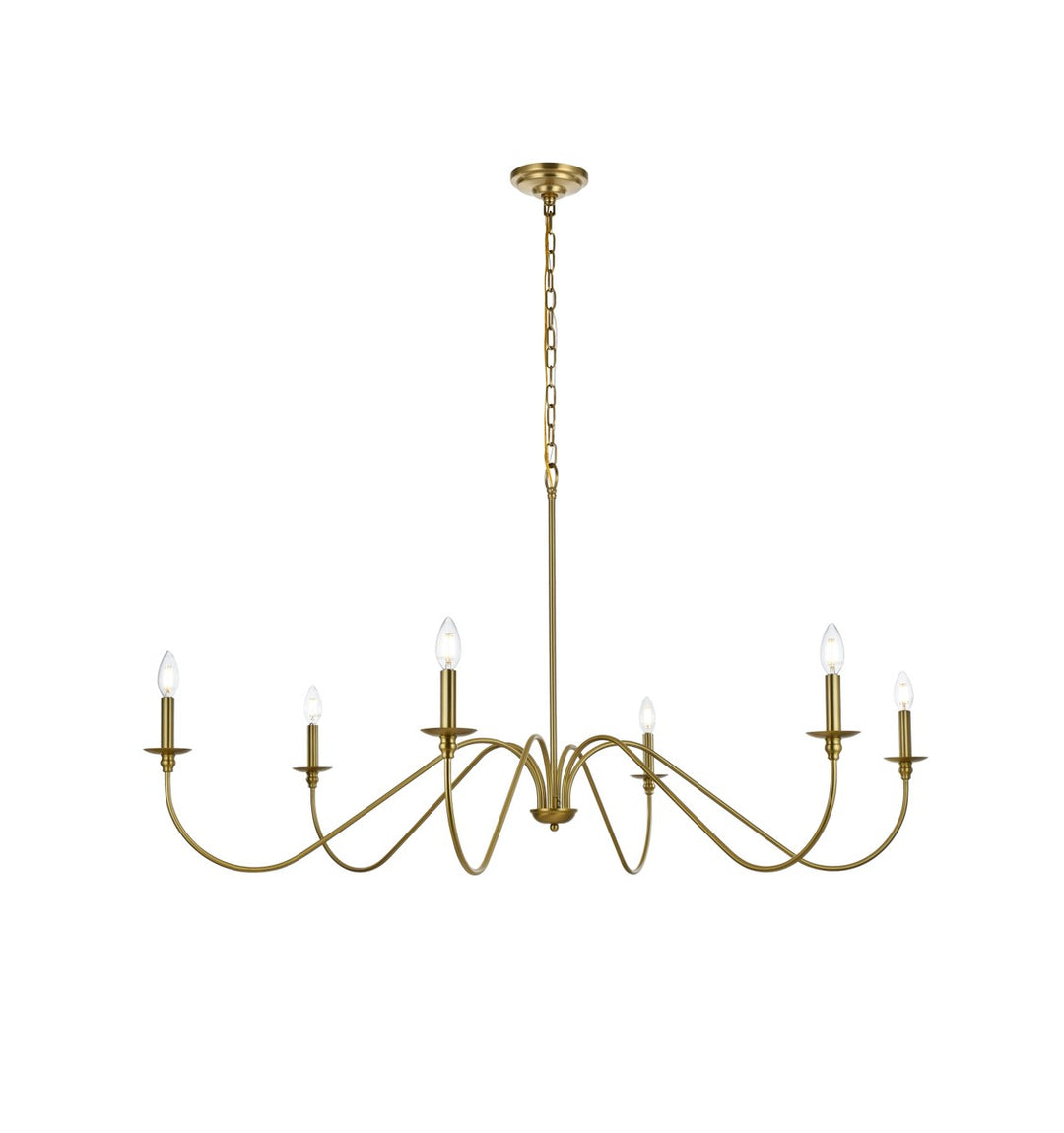 54 Inch Chandelier In Satin Gold by Living District