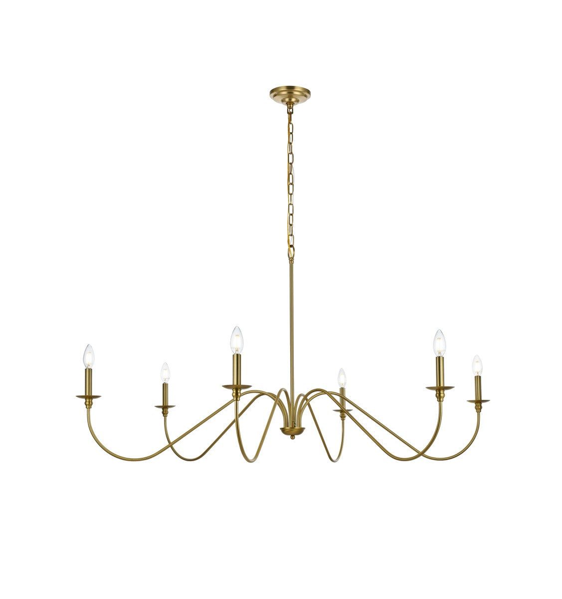 54 Inch Chandelier In Satin Gold by Living District