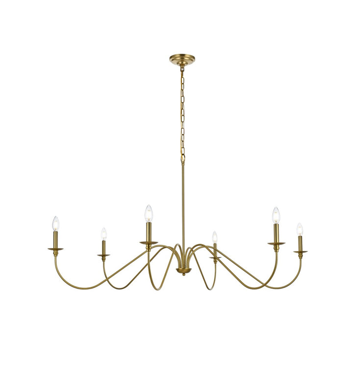 54 Inch Chandelier In Satin Gold by Living District