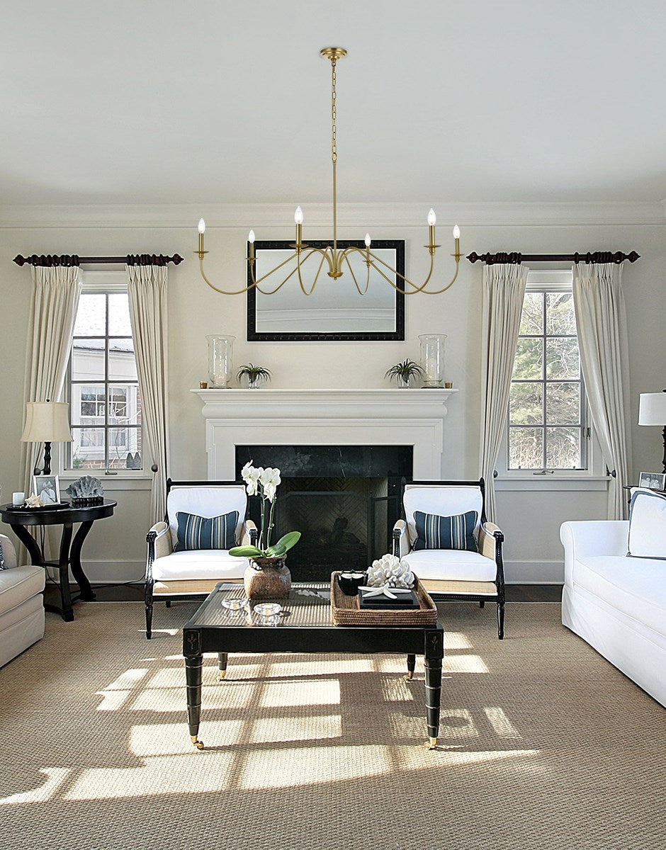 54 Inch Chandelier In Satin Gold