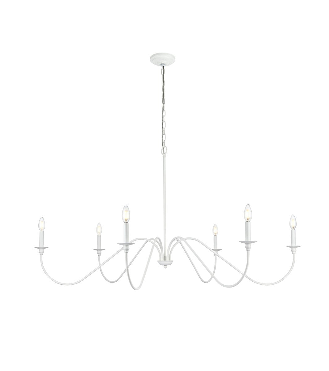 54 Inch Chandelier In White by Living District